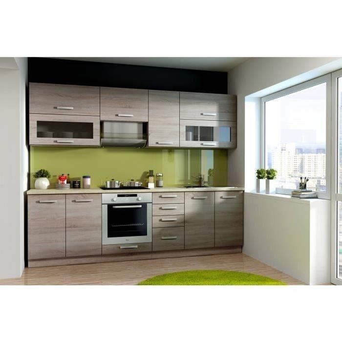 LASSEN Meuble bas de cuisine sous évier 80 cm - Décor chene sonoma