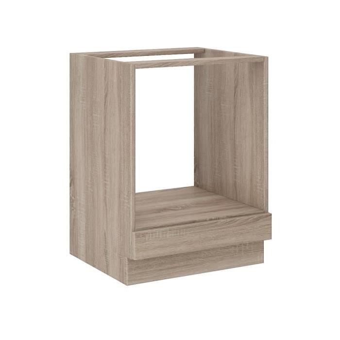 LASSEN Meuble bas de cuisine pour four 60 cm - Décor chene sonoma