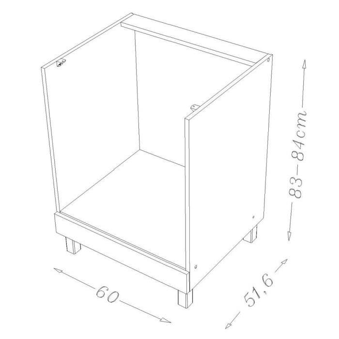 POP Meuble bas de cuisine pour four L 60 cm - Aubergine