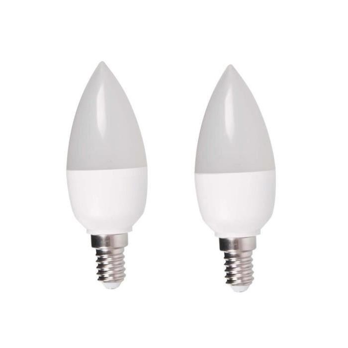 MACADAM LIGHTING Lot de 2 ampoules LED flamme E14 5,5 W équivalent a 40 W blanc chaud