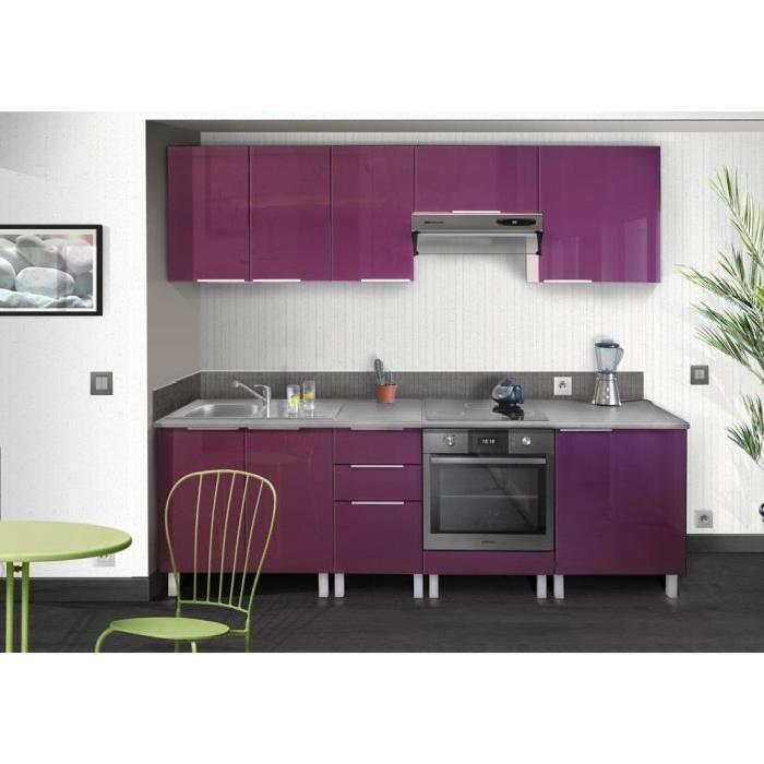 POP Meuble bas de cuisine pour four L 60 cm - Aubergine