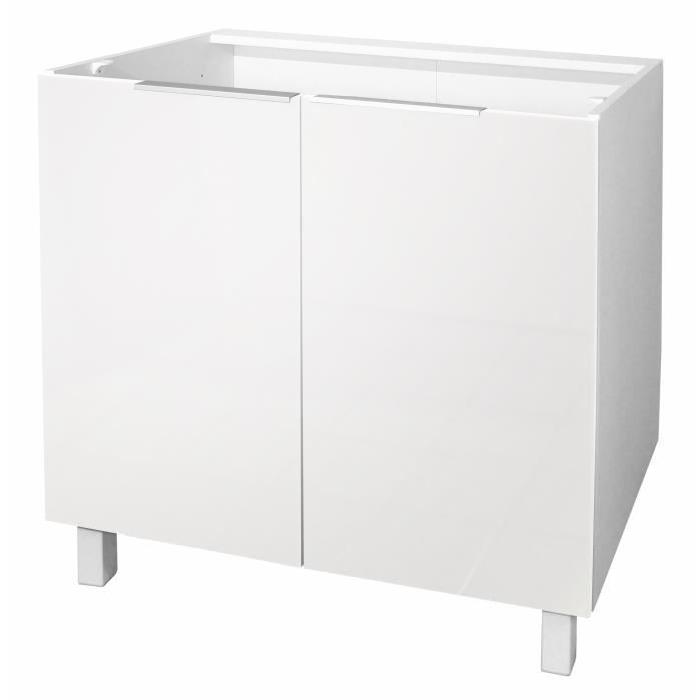 POP Caisson bas de cuisine L 80 cm - Blanc brillant