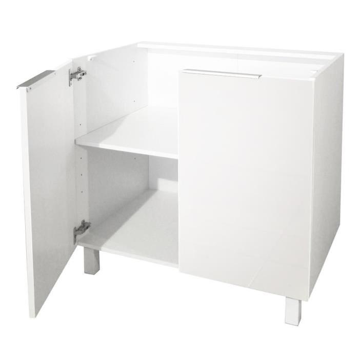 POP Caisson bas de cuisine L 80 cm - Blanc brillant