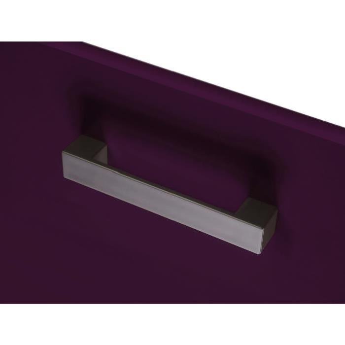 START Meuble bas de cuisine L 40 cm avec plan de travail inclus - Aubergine Brillant