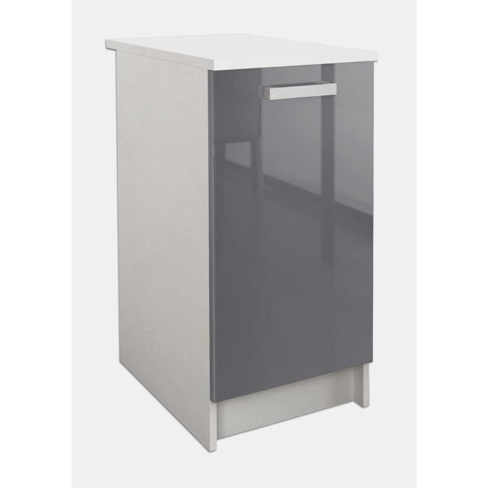 START Caisson bas de cuisine L 40 cm - Gris brillant