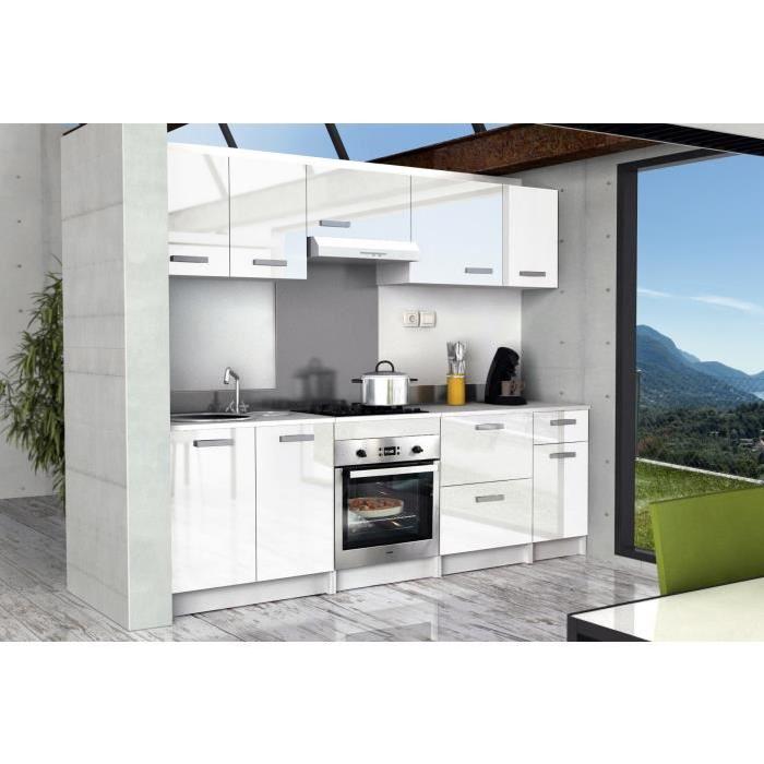 START Meuble bas de cuisine L 60 cm avec plan de travail inclus - Blanc Brillant