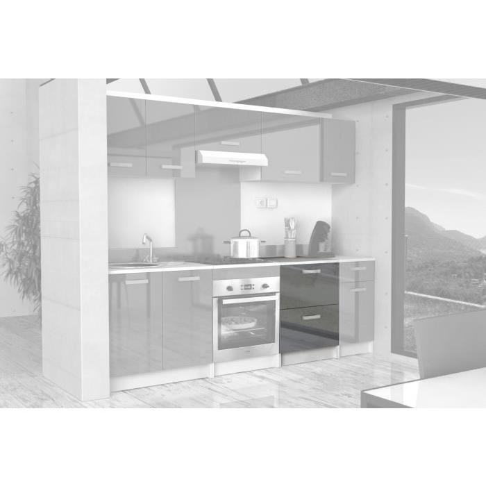 START Caisson bas de cuisine L 60 cm avec plan de travail inclus - Gris Brillant