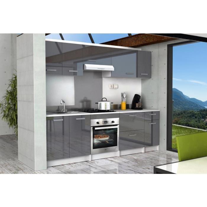 START Caisson bas de cuisine L 60 cm avec plan de travail inclus - Gris Brillant