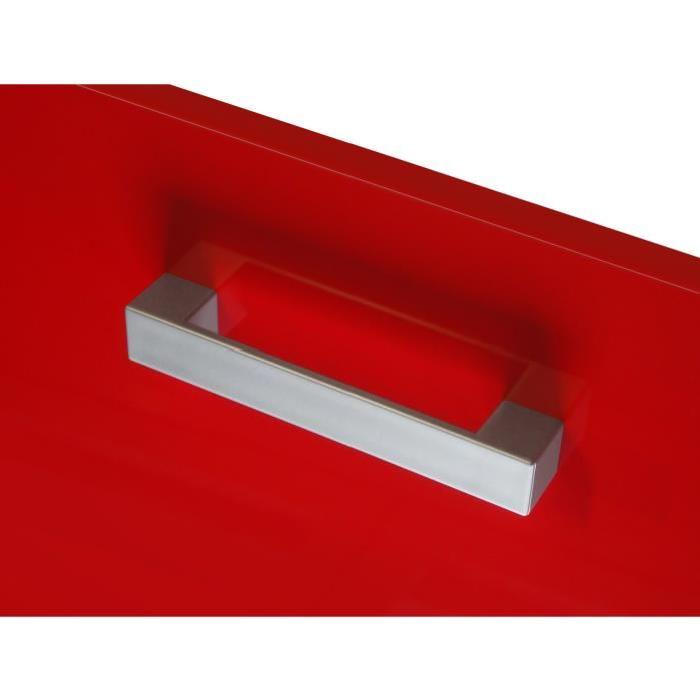 START Caisson bas de cuisine L 60 cm avec plan de travail inclus - Rouge Brillant