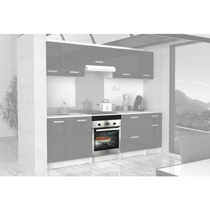 START Caisson bas de cuisine pour four L 60 cm avec plan de travail inclus - Noir Brillant