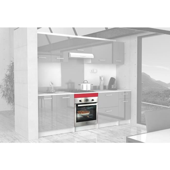 START Caisson bas de cuisine pour four L 60 cm avec plan de travail inclus - Rouge Brillant