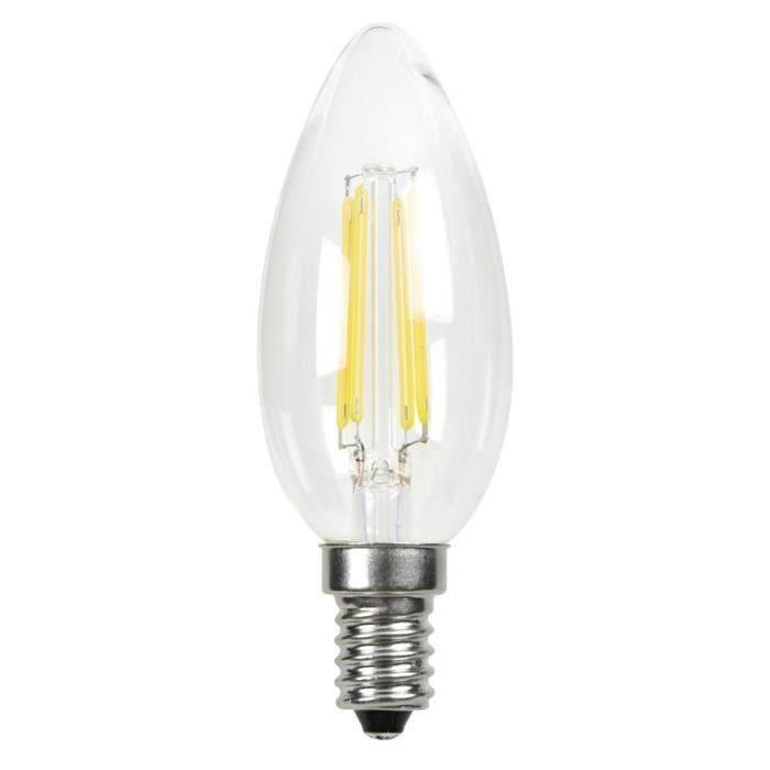 MACADAM LIGHTING Lot de 2 ampoules LED filament flamme E14 3,6 W équivalent a 20 W blanc chaud