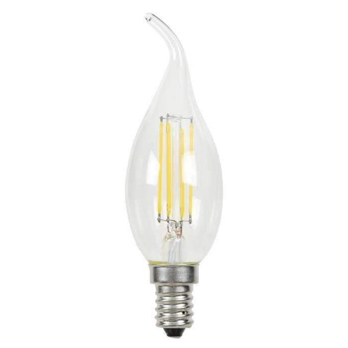 MACADAM LIGHTING Lot de 2 ampoules LED filament flamme bougie E14 3,6 W équivalent a 20 W blanc chaud