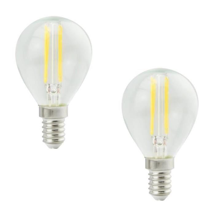 MACADAM LIGHTING Lot de 2 ampoules LED filament standard E14 3,6 W équivalent a 20 W blanc chaud