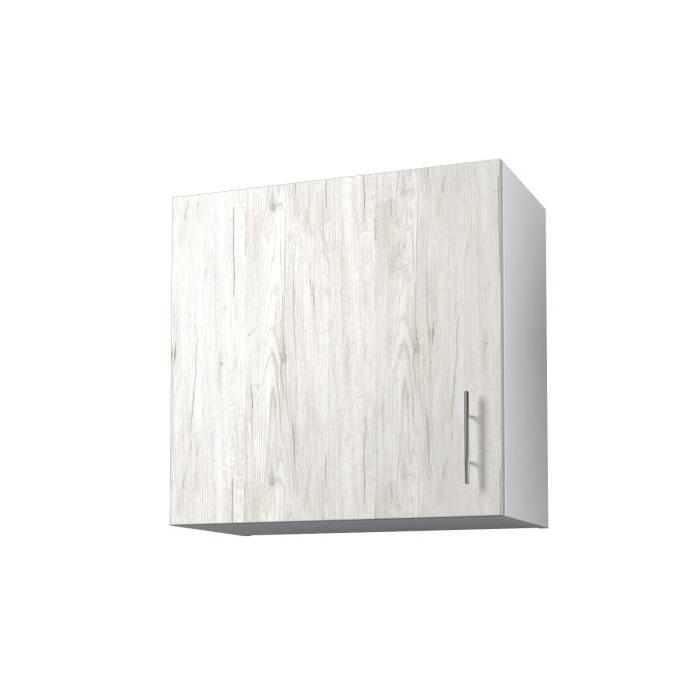 OBI Meuble haut de cuisine L 60 cm - Décor chene Sanremo et blanc