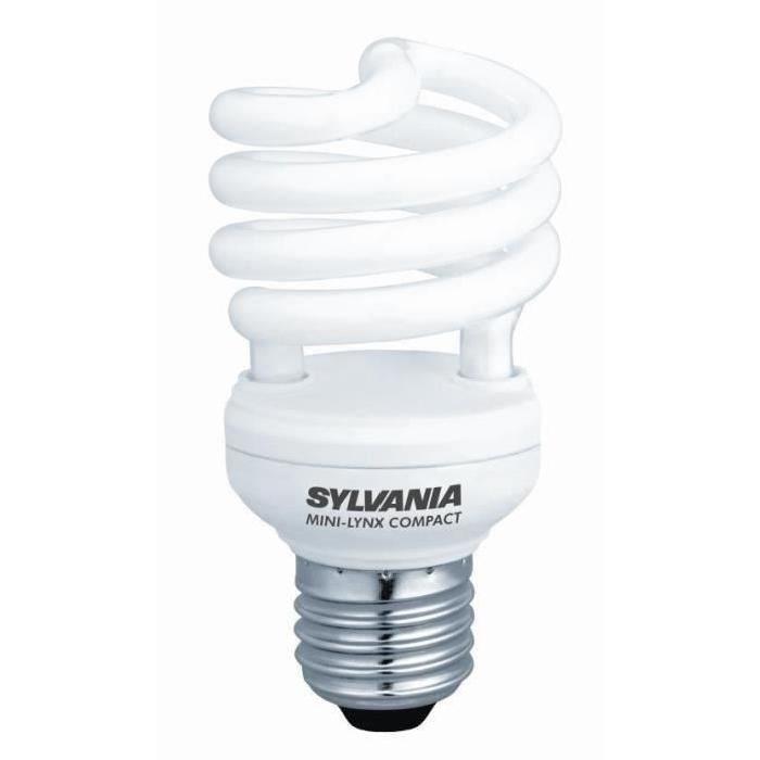 SYLVANIA Lot de 3 ampoules mini-lynx fast-start spiral 827 E27 20 W équivalent 120 W