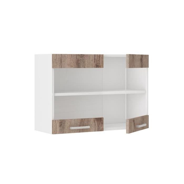 ULTRA Meuble haut de cuisine L 80 cm - Décor chene foncé