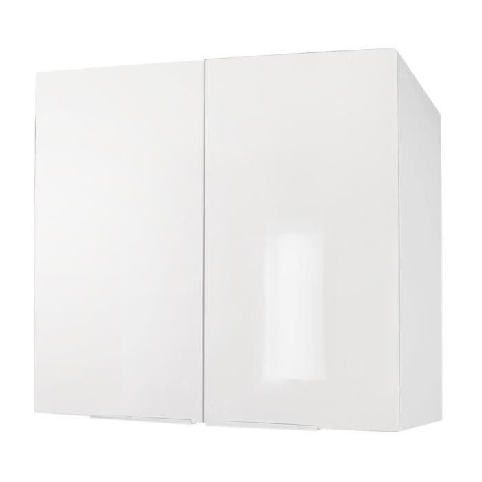 POP Caisson haut de cuisine L 80 cm - Blanc brillant