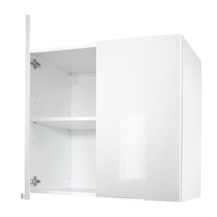 POP Caisson haut de cuisine L 80 cm - Blanc brillant