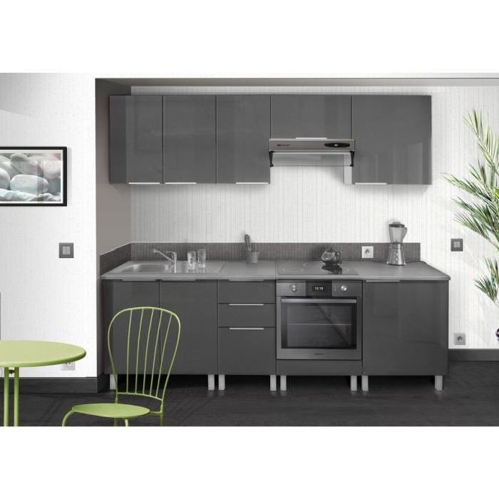 POP Meuble haut de cuisine L 80 cm - Gris brillant