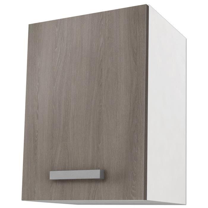 START Meuble de cuisine haut L 40 cm - Blanc et décor chene taupe