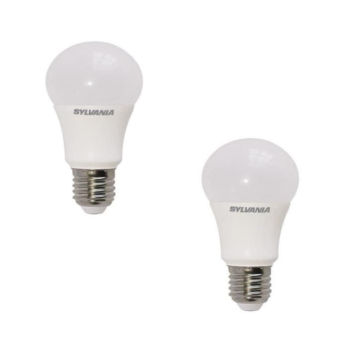 SYLVANIA Lot de 2 ampoules LED Toledo standard GLS E27 9 W équivalent a 60 W dimmable