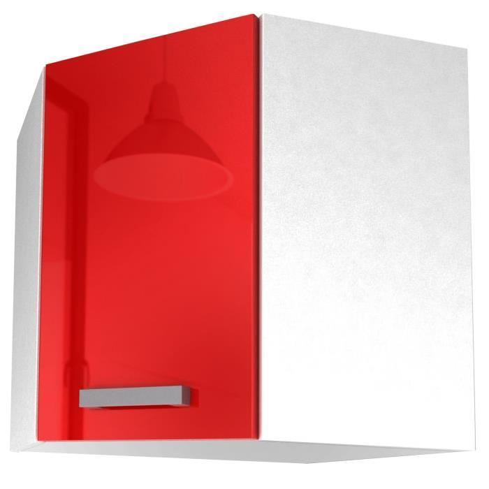 START Meuble de cuisine haut d'angle L 58 cm - Rouge brillant