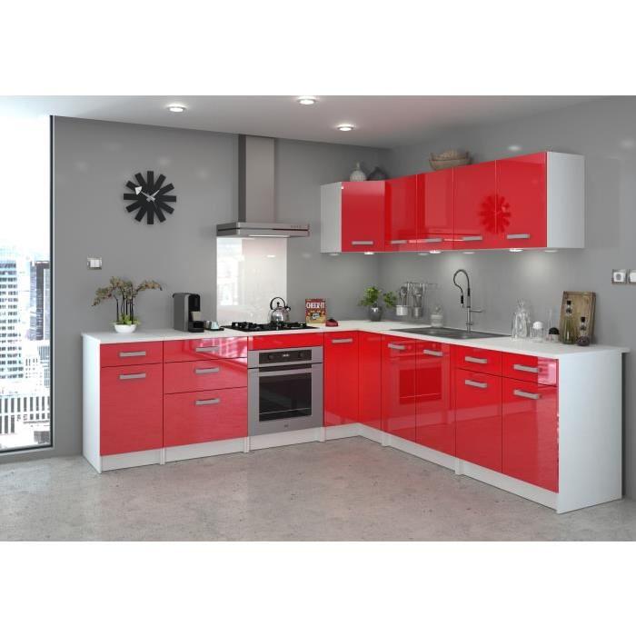 START Meuble de cuisine haut d'angle L 58 cm - Rouge brillant