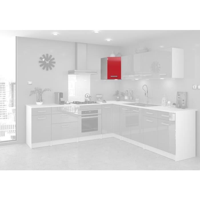 START Meuble de cuisine haut d'angle L 58 cm - Rouge brillant