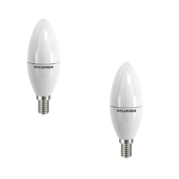 SYLVANIA Lot de 2 ampoules LED Toledo Candle Frosted E14 6 W équivalent a 40 W