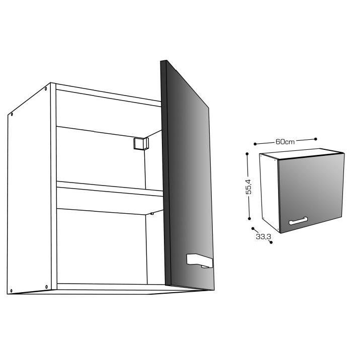 START Meuble haut de cuisine L 60 cm - Décor frene sablé