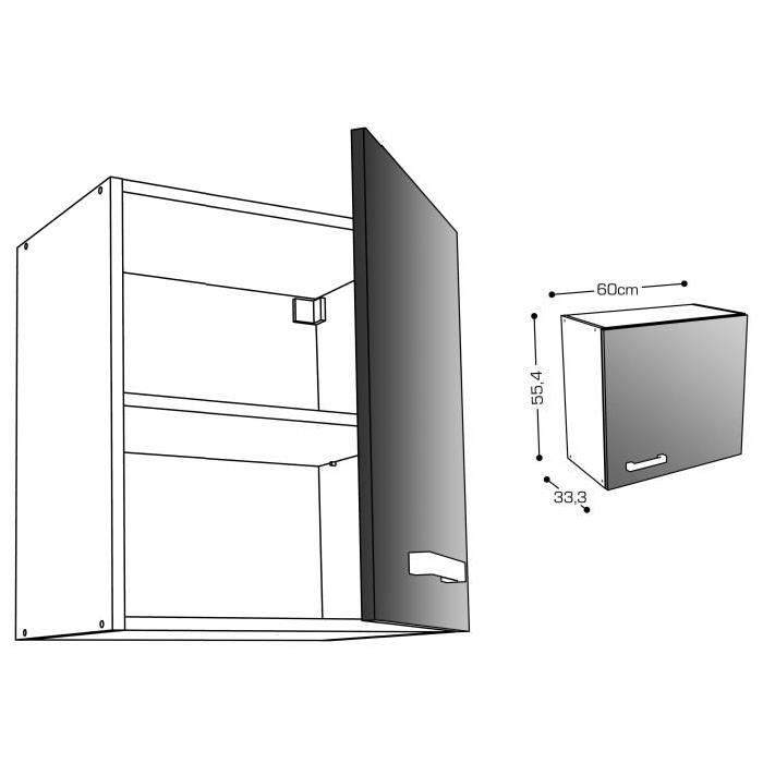 START Meuble haut de cuisine L 60 cm - Ivoire brillant