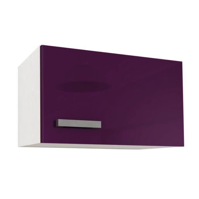 START Caisson haut de cuisine sur hotte L 60 cm - Aubergine Brillant