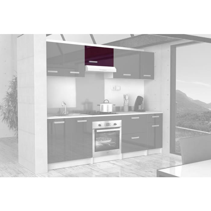 START Caisson haut de cuisine sur hotte L 60 cm - Aubergine Brillant