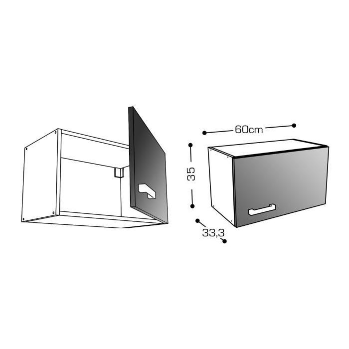 START Caisson haut de cuisine sur hotte L 60 cm - Blanc Brillant