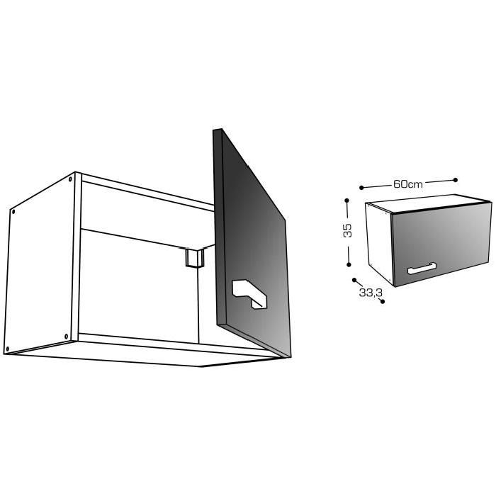 START Meuble hotte L 60 cm - Ivoire brillant