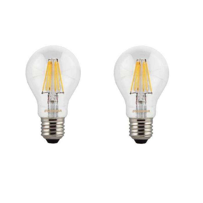 SYLVANIA Lot de 2 ampoules LED a filament Toledo Retro E27 7,5 W équivalent a 75 W