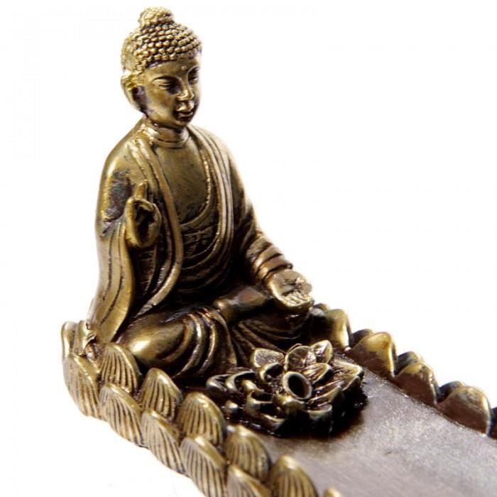 Brűleur d'encens - Bouddha thai assis - Doré