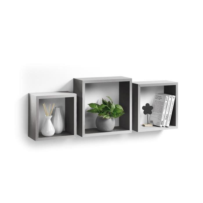 Lot de 3 cubes gigognes 23-26,5-30 cm argent