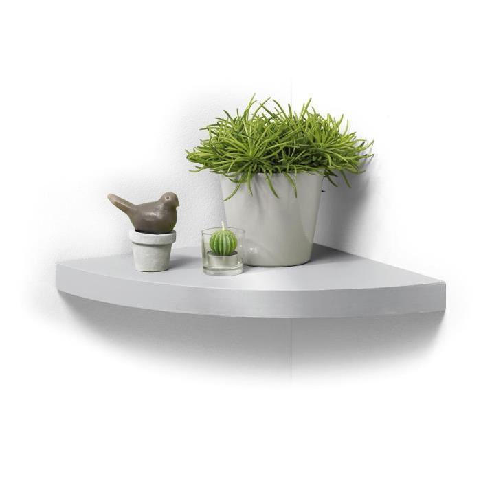 CODICO Etagere d'angle murale flottante L25x25 cm argent