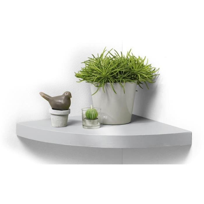 CODICO Etagere d'angle murale flottante L35x35 cm argent