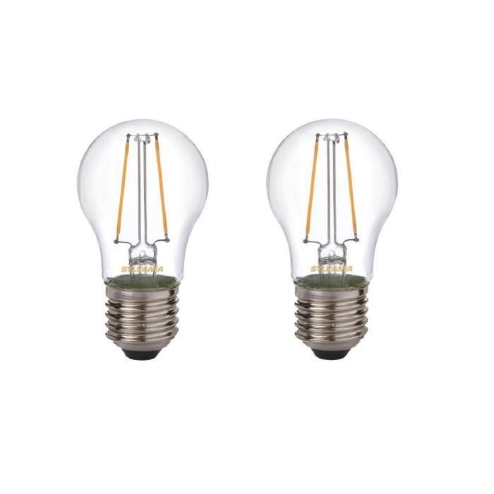 SYLVANIA Lot de 2 ampoules LED a filament Toledo Retro Ball E27 2 W équivalent a 25 W