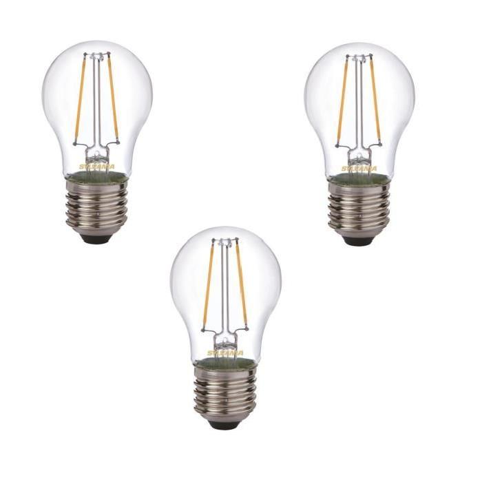 SYLVANIA Lot de 3 ampoules LED a filament Toledo Retro Ball E27 2 W équivalent a 25 W