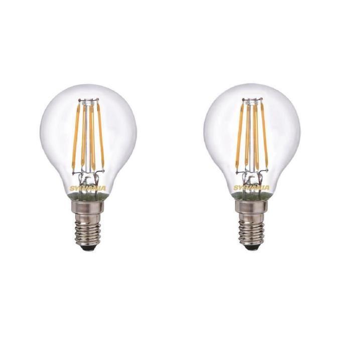 SYLVANIA Lot de 2 ampoules LED a filament Toledo RT Ball E14 4 W équivalent a 35 W