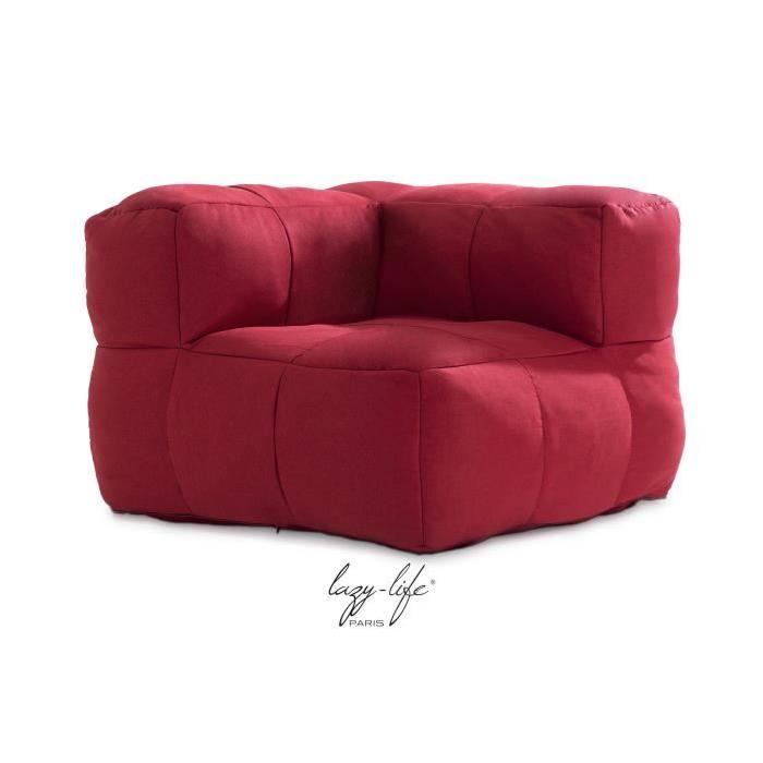 PALAIS ROYAL  Fauteuil Angle - Tissu Rouge - Mousse Compressee