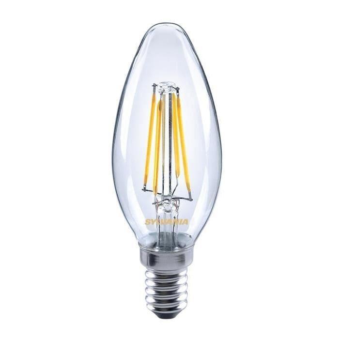 SYLVANIA Lot de 2 ampoules LED a filament Toledo Retro Candle E14 4 W équivalent a 35 W