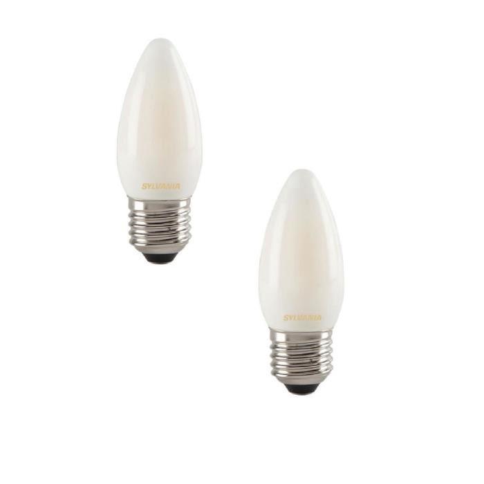 SYLVANIA Lot de 2 ampoules LED a filament Toledo RT Candle E27 4 W équivalent a 35 W