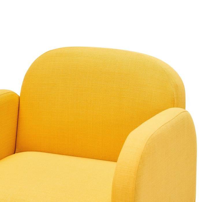 ANDREAS Fauteuil - Tissu polyester jaune - Scandinave - L 58 x P 55 cm