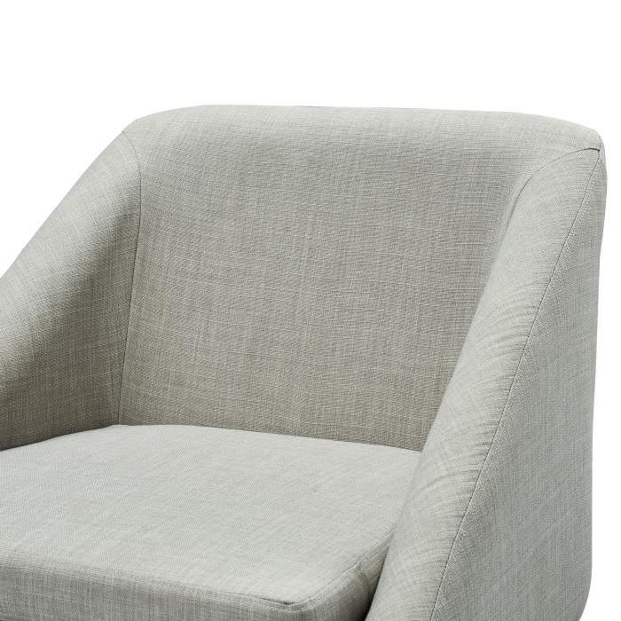 ELSA Fauteuil - Tissu polyester gris - Scandinave - L 71 x P 70 cm