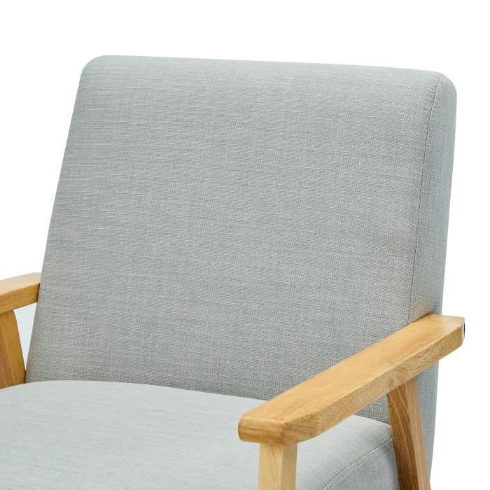 ELVI Fauteuil - Tissu polyester gris - Scandinave - L 64 x P 68 cm